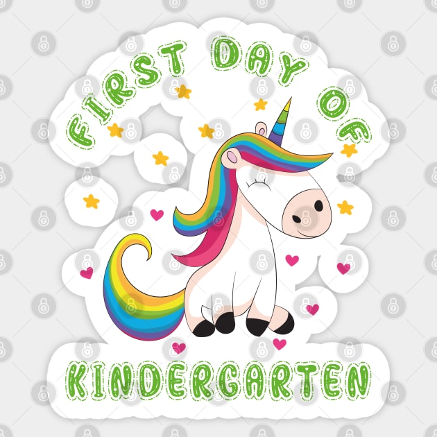 Pretty Unicorn | First Day Kindergarten Sticker by Estrytee